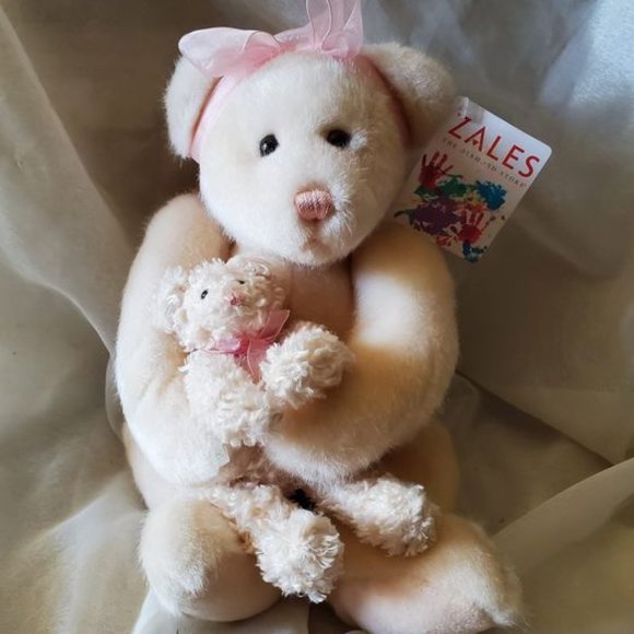 Other | Gund Mother Bear Holding Baby 46238 Cream Plush 14 Pinkgold